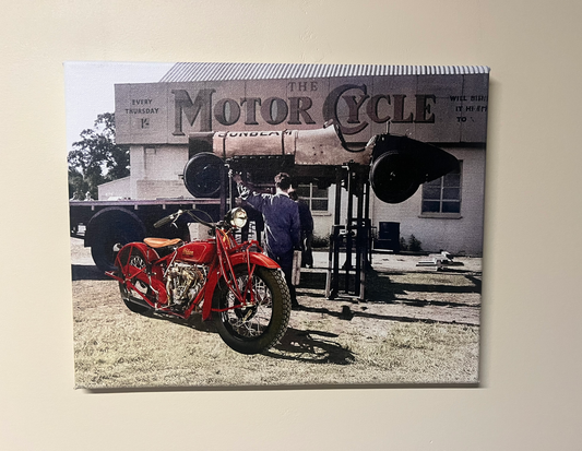 Motor Cycle Shop - 11" x 14" canvas print